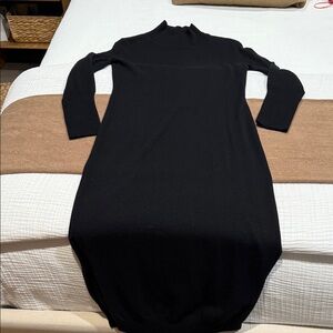 Quince Black Cashmere Midi Dress - Size M